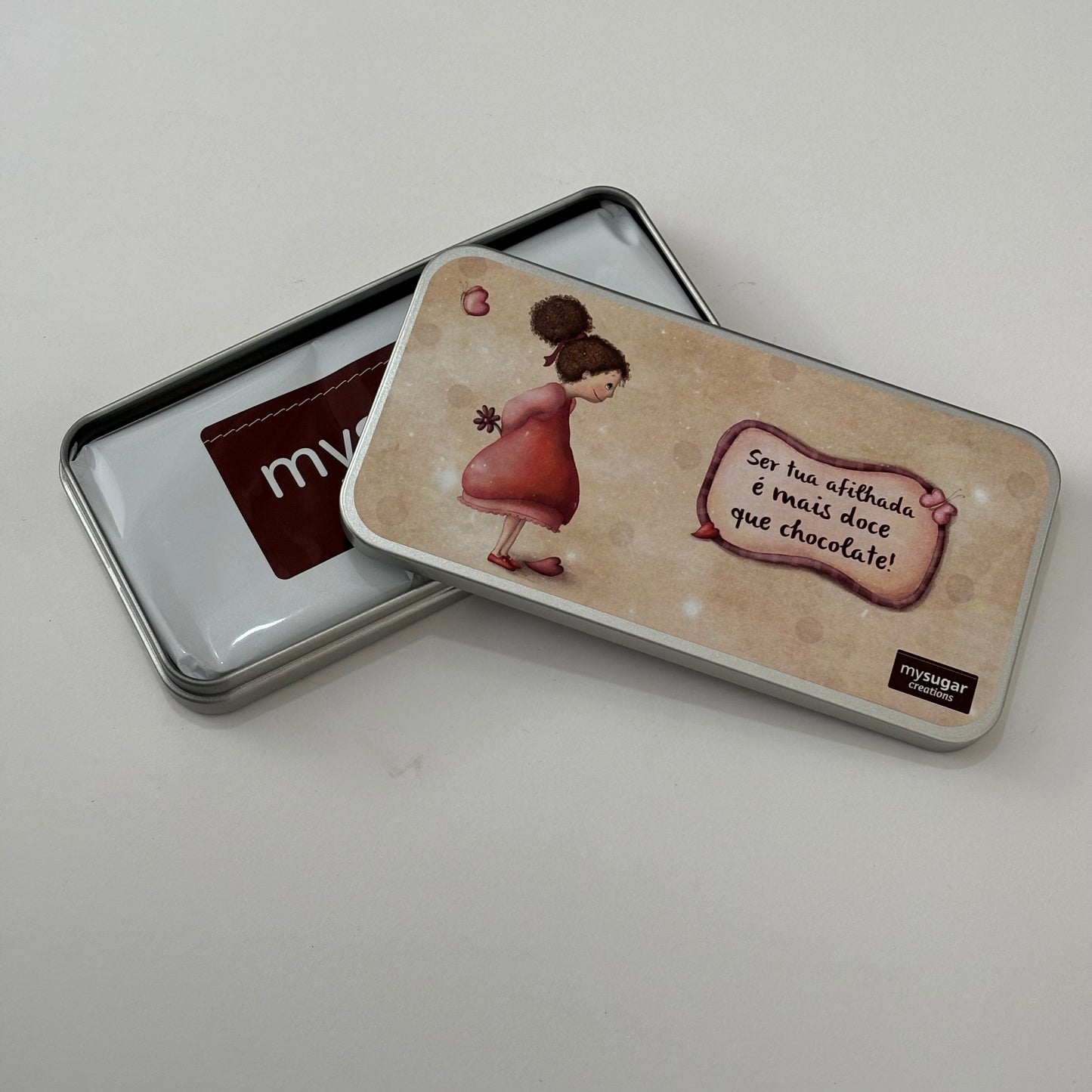 Lata de tablete - Ser tua afilhada é mais doce que chocolate