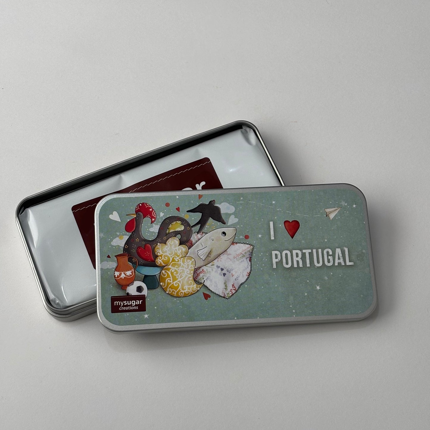 Lata de tablete - I ❤️ Portugal