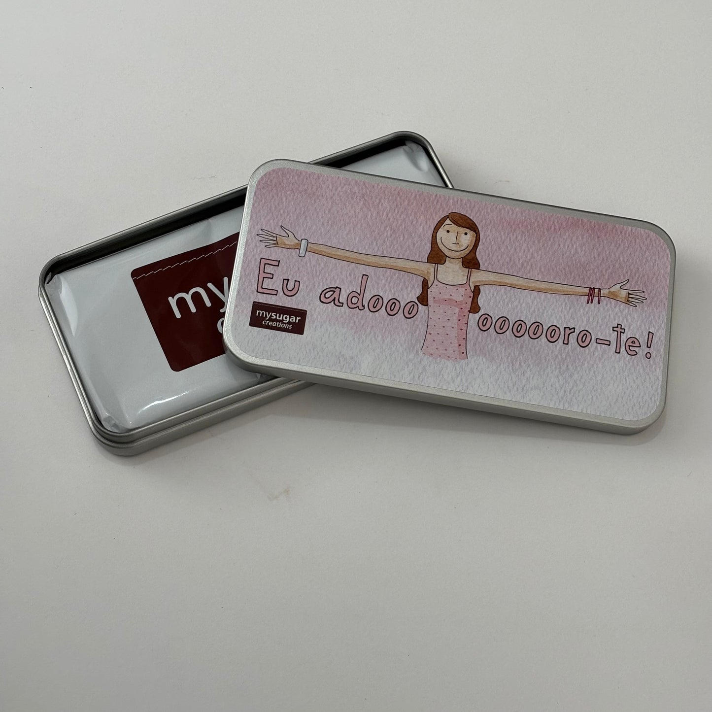 Lata de tablete - Adoroooo-te (rosa)