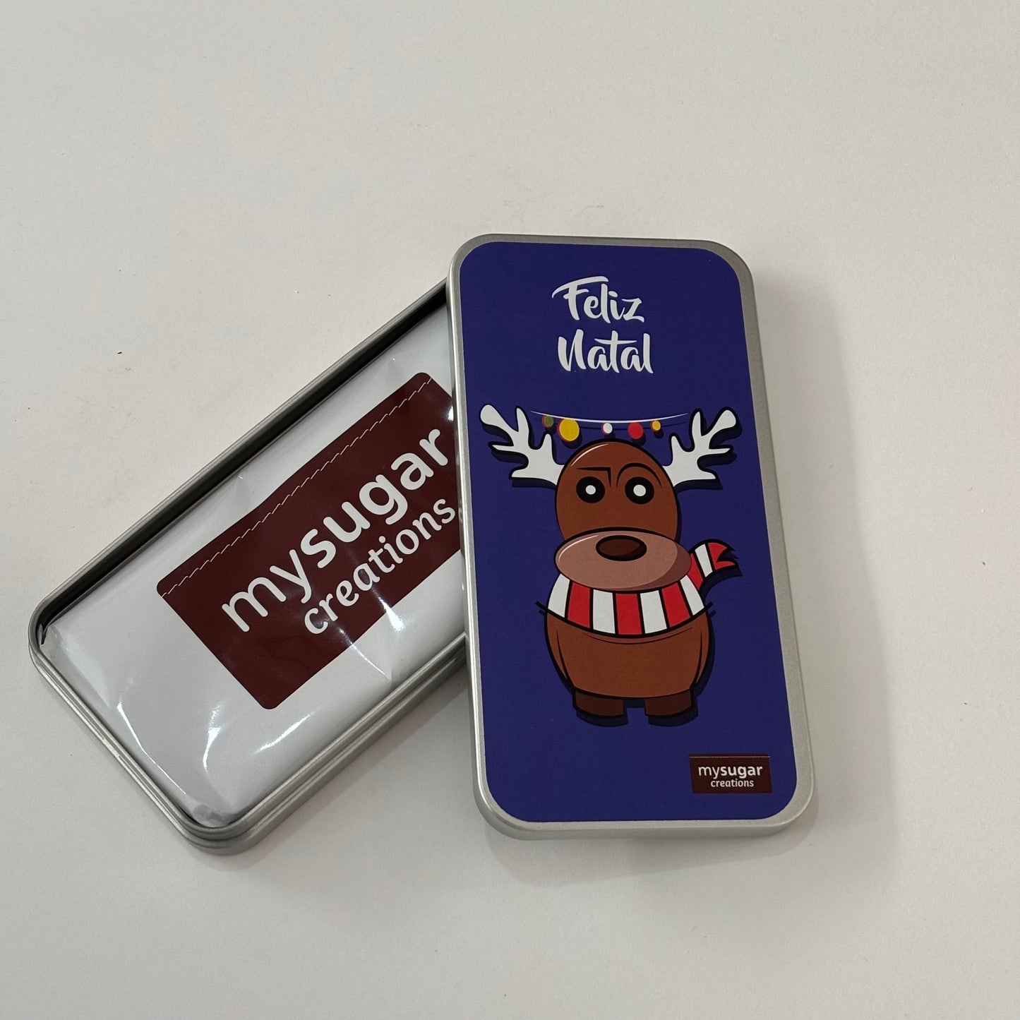 Chocolate Bar Tin - Merry Christmas (Reindeer)