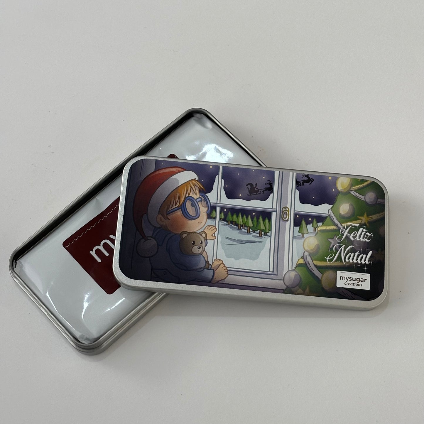 Chocolate Bar Tin - Merry Christmas (Snow at the Window)