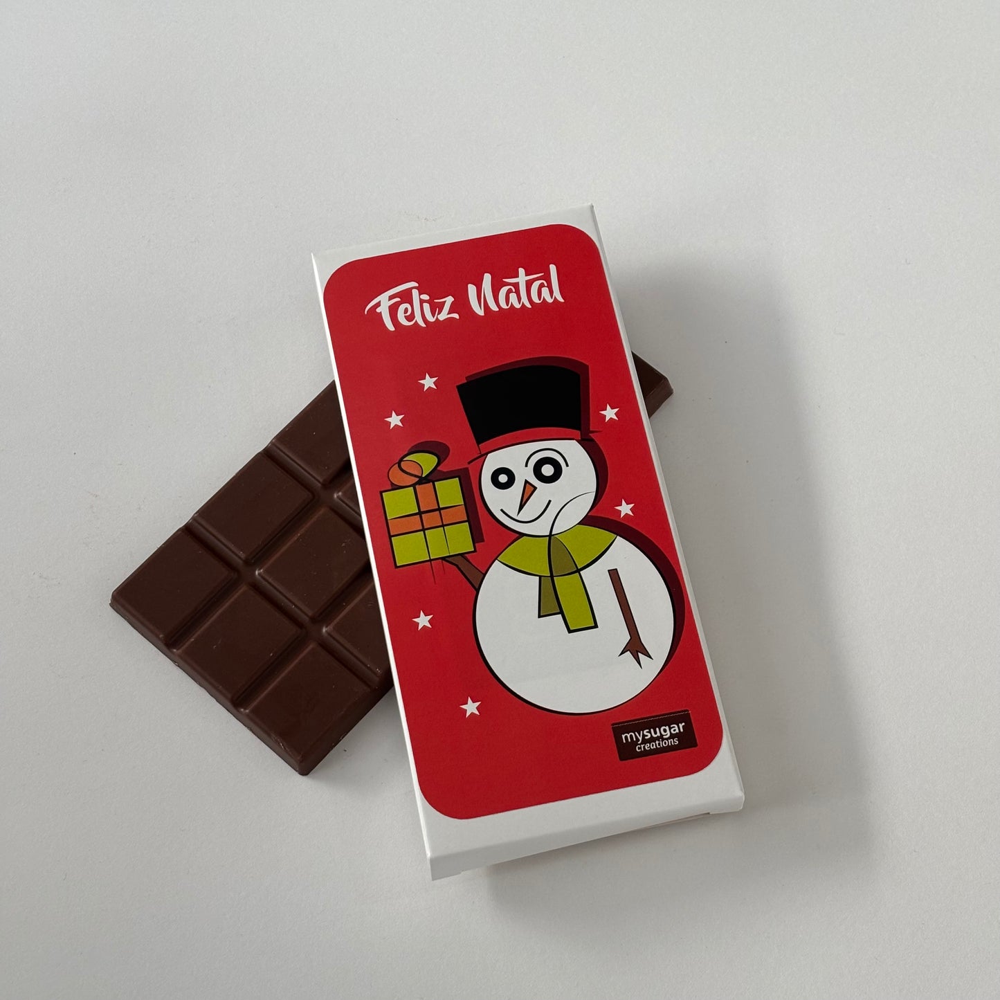 Caixa de tablete - Feliz Natal (Boneco de neve)