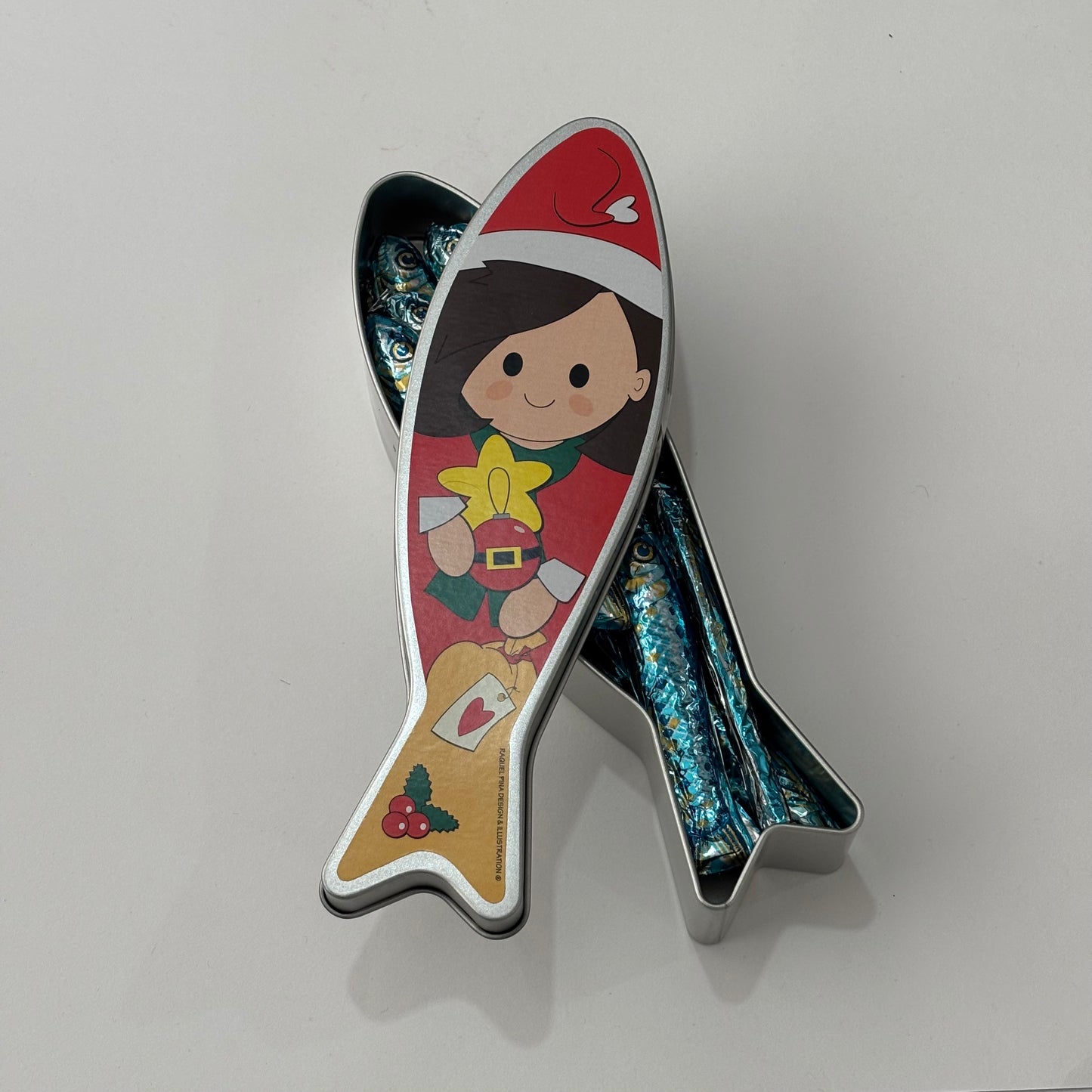 Sardine-Shaped Tin - Mrs. Claus