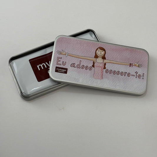 Chocolate Bar Tin - I loooove you (pink)