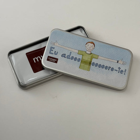 Chocolate Bar Tin - I loooove you (blue)