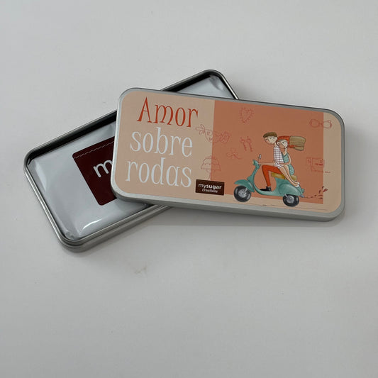 Chocolate Bar Tin - Love on wheels