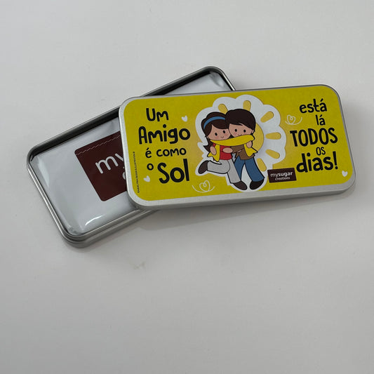 Lata de tablete - Um amigo é como o sol