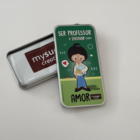 Lata de tablete - Ser professor é ensinar com amor