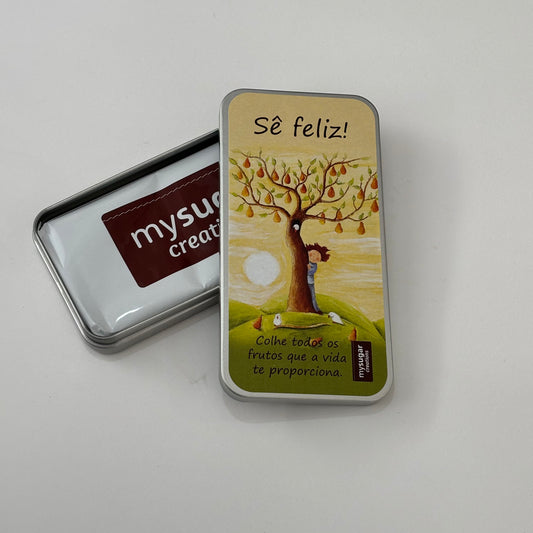 Lata de tablete - Sê feliz!