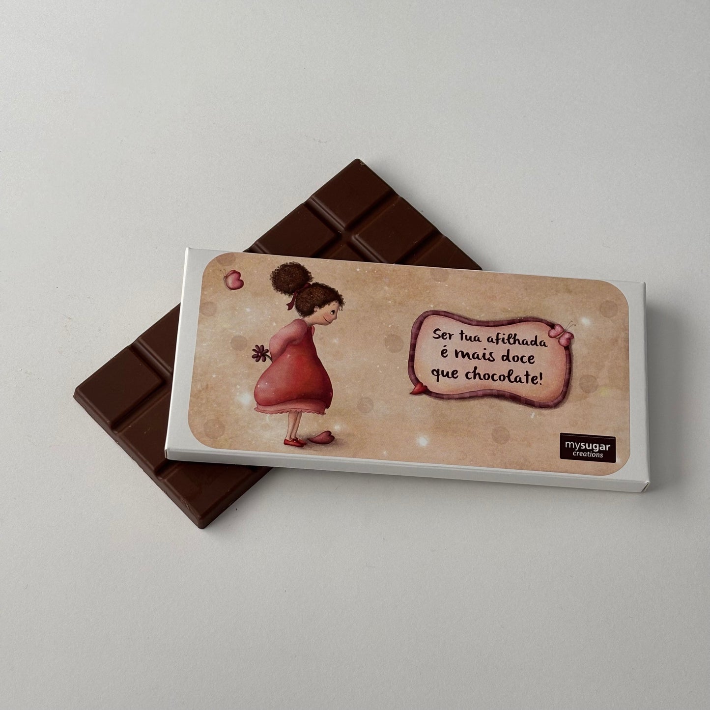Caixa de tablete - Ser tua afilhada é mais doce que chocolate
