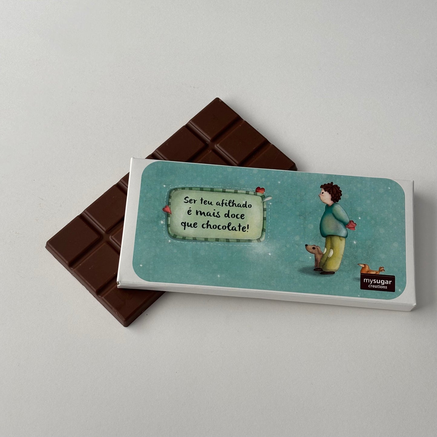 Caixa de tablete - Ser teu afilhado é mais doce que chocolate