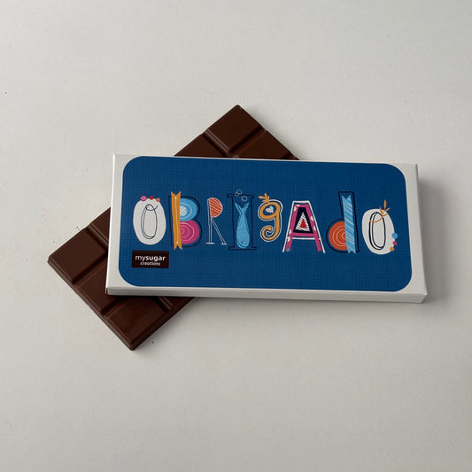 Caixa de tablete - Obrigado (Azul)