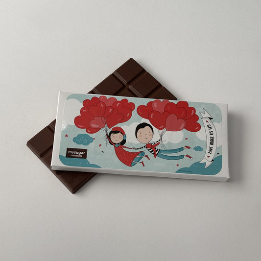 Caixa de tablete - Love makes us fly (balões)