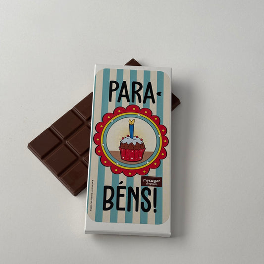 Caixa de tablete - Parabéns (riscas)