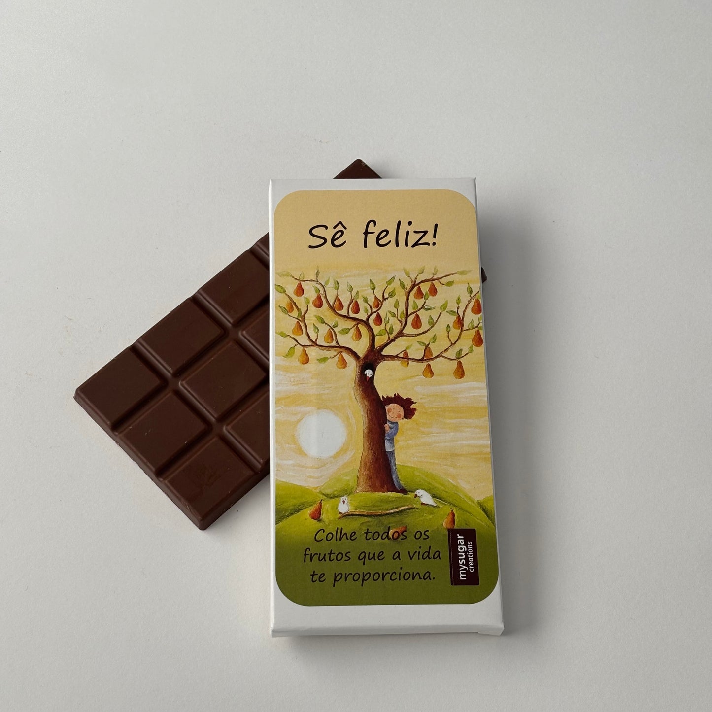 Caixa de tablete - Sê feliz!